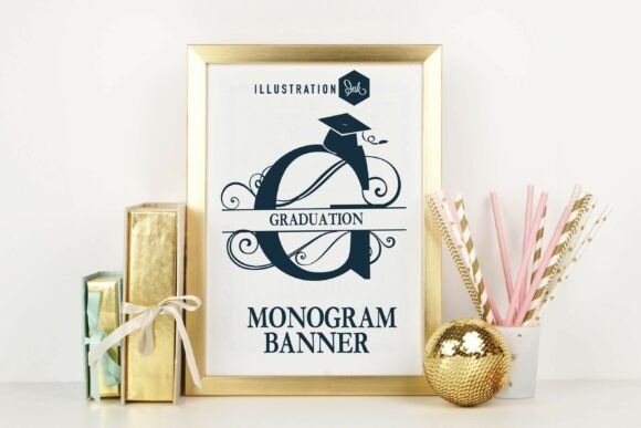 Elegant Graduation Monogram Banner Family for Designers