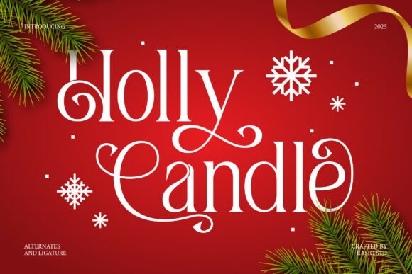 Holly Candle: Elevating Holiday Design with Serif Elegance