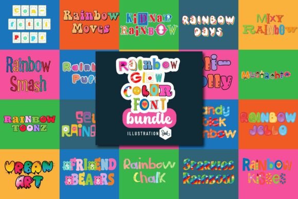 Rainbow Glow Color: A Dynamic Font Bundle for Vibrant Design