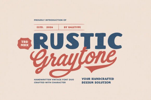 Rustic Graytone: A Vintage Font Duo for Authentic Design