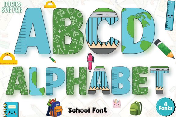 School Doodle: A Playful Font for Creative Learning Designs